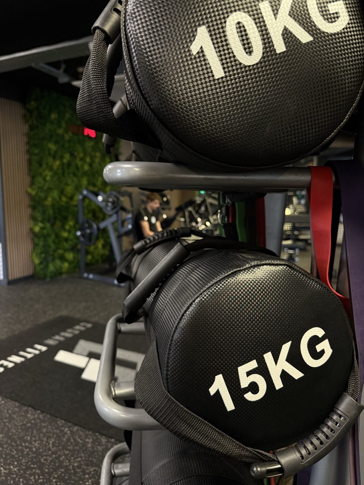 Weighted training bags and gym equipment at Casbah Fitness